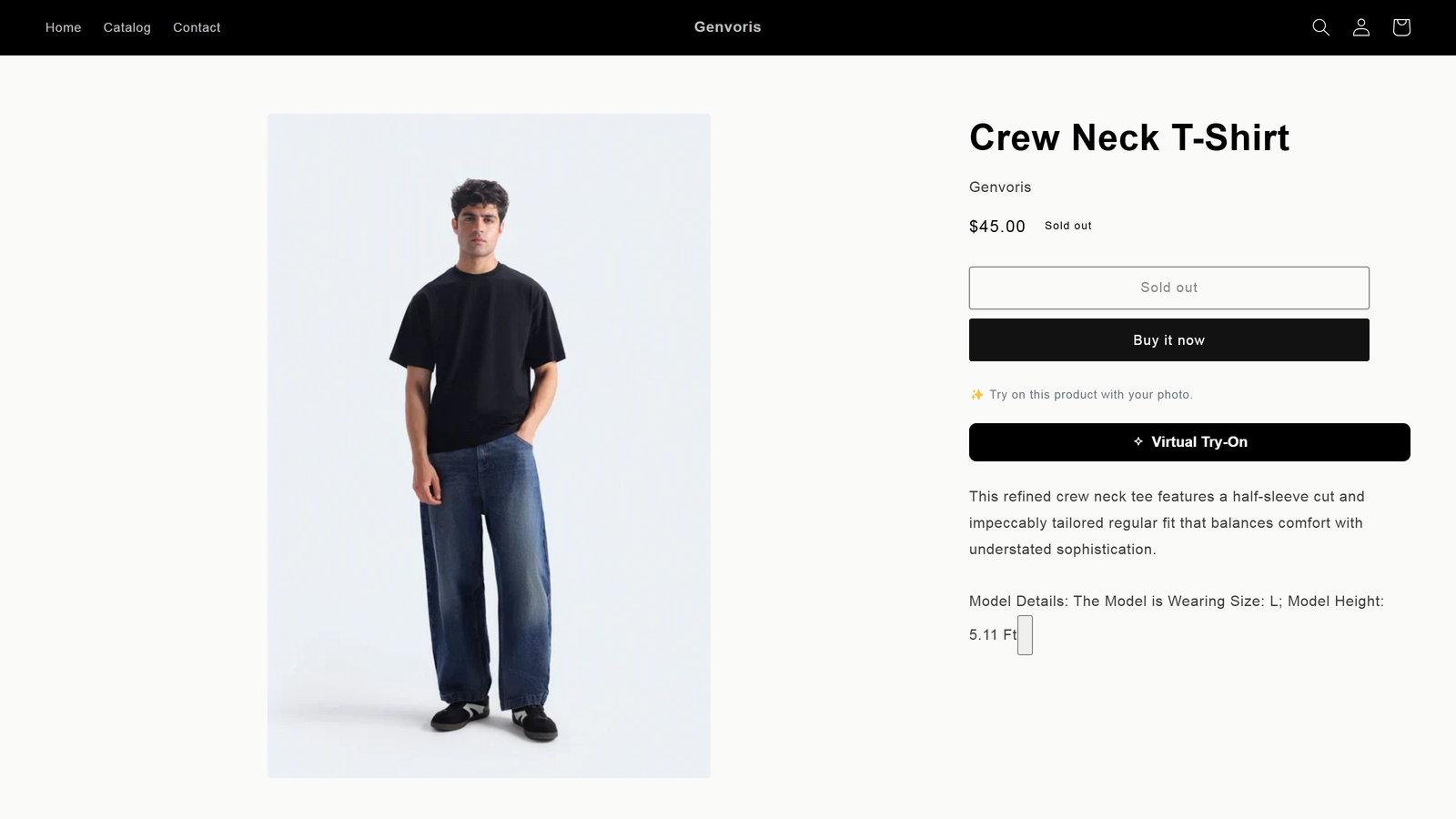 Try-on button on a product page